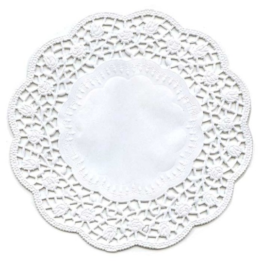 15 White Rose Doilies ~ Germany ~ 5 7/8"